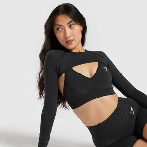 Gymshark Black Long Sleeve Crop Top